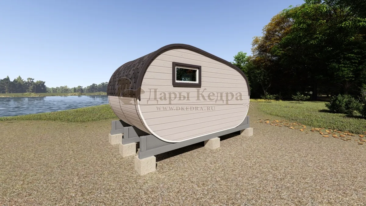 Баня-бочка «Танк» из кедра 4х2,2 метра