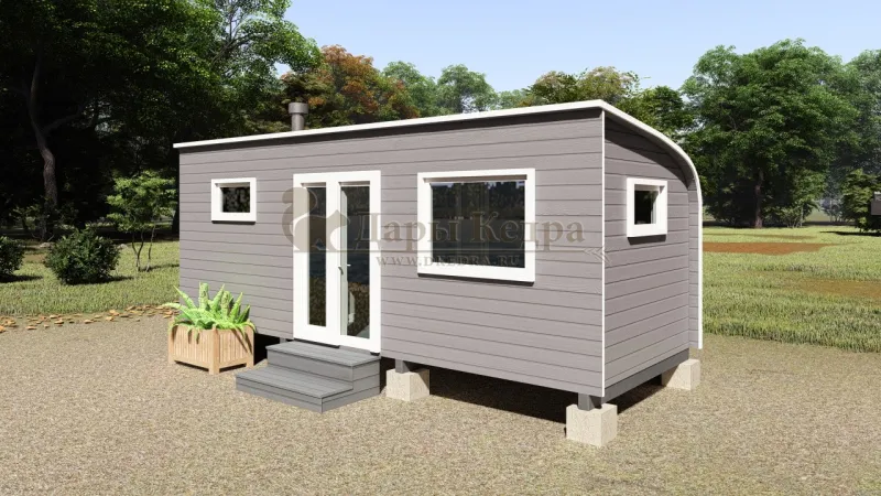 Баня «Парус» из кедра 6х2,2 метра (вариант 2)